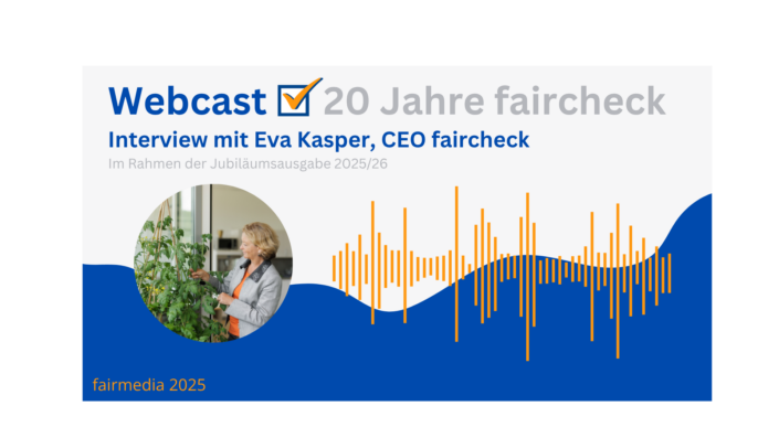 faircheck Webcast mit Eva Kasper
