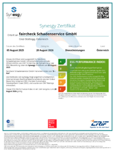 Zertifikat ESG-Evalulierung